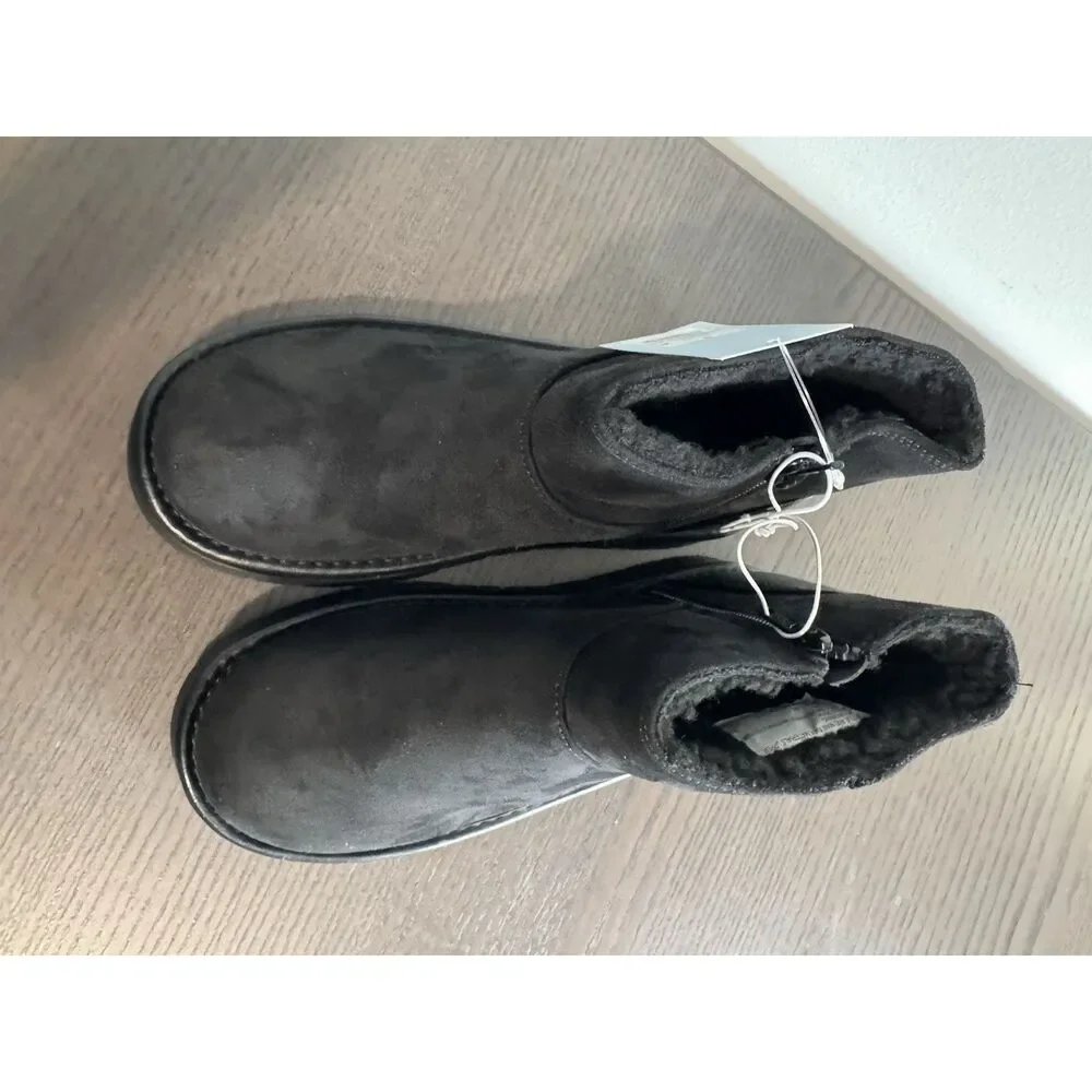 Girls Honor Faux Suede Style Boots - Cat &‎ Jack NEW Warm Winter Black 3